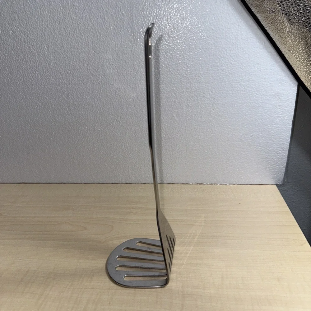 INOX Edelstahl Rost Frei 18/8 Heavy Stainless Slotted Angled‎ Spatula/Masher